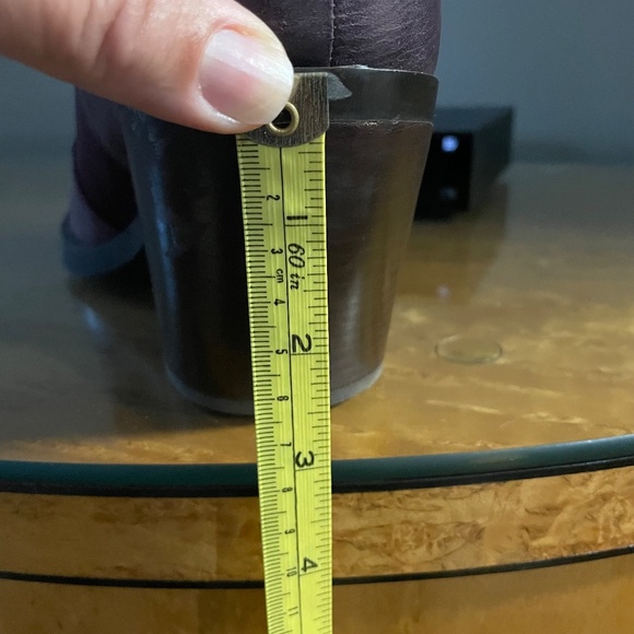 NAYA {10} Ankle Booties in Merlot / Purple with Gold Banding & Chunky Bl… - Picture 11 of 11